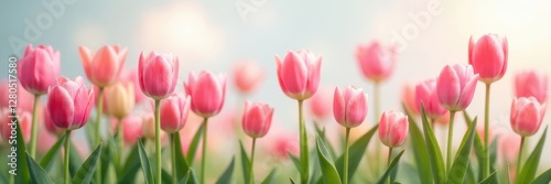 Pastel tulips, soft abstract background, spring joy, artwork, spring