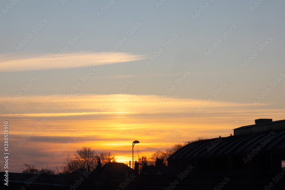 Sunset Over Urban Rooftops Sunset Over Urban Rooftops