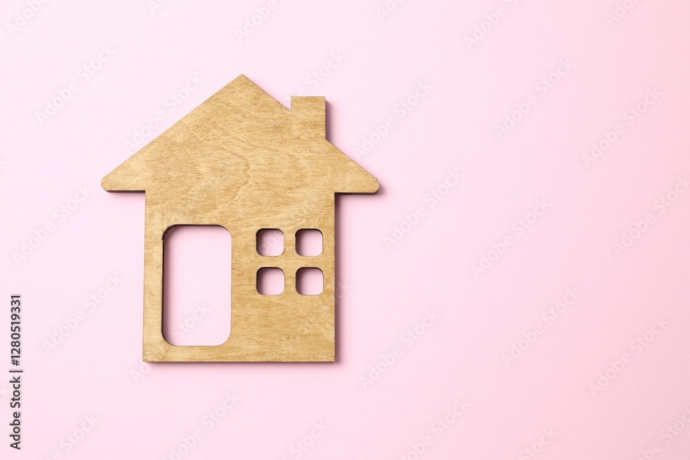 Wooden house on color background Wooden house on color background