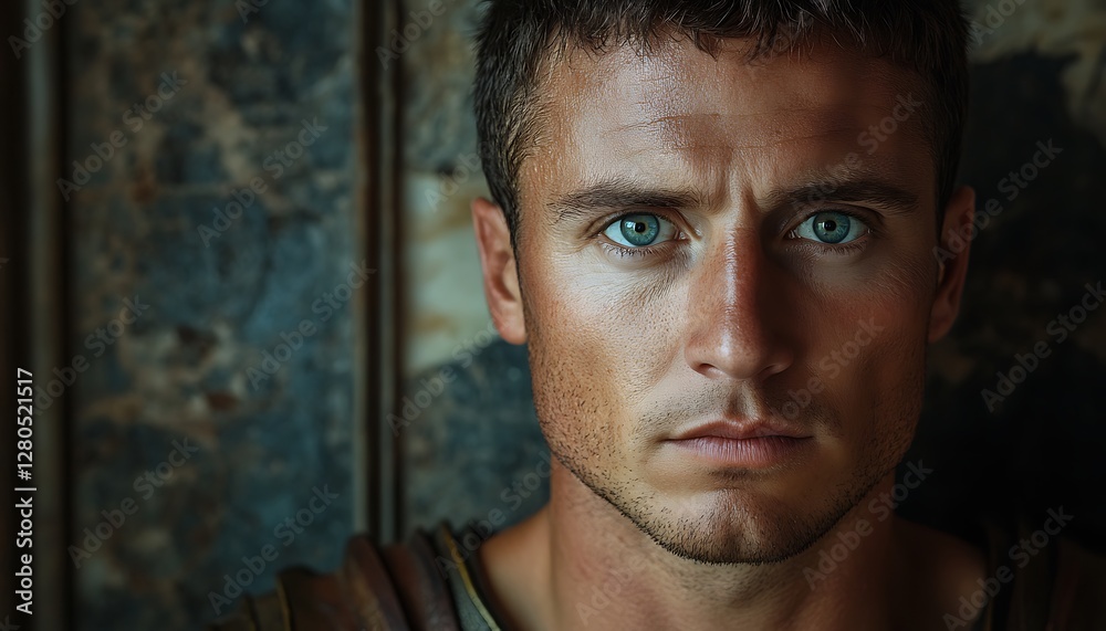 Obraz premium Determined Roman soldier portrait