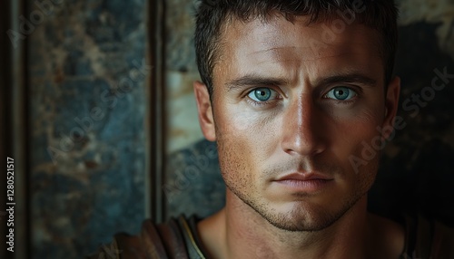 Determined Roman soldier portrait