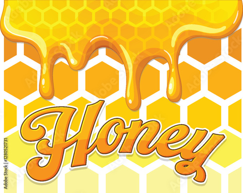 Sweet Honeycomb Dripping with Honey