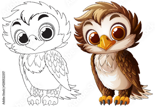 Adorable Baby Owl Vector Illustration