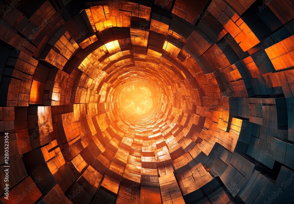 Fototapeta premium Abstract Metal Tunnel Glow