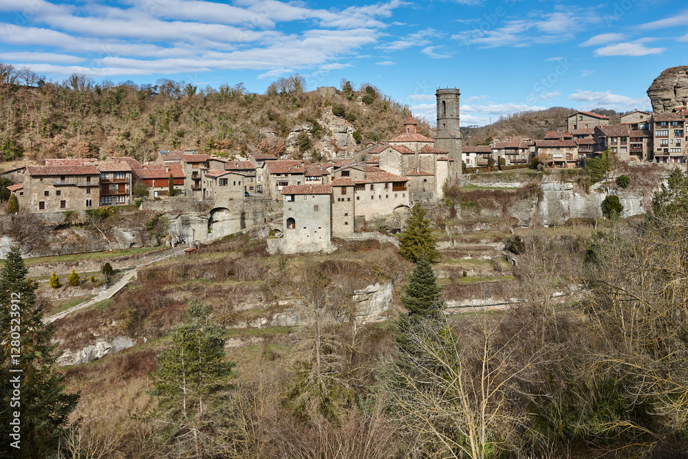 Picturesque medieval catalonian village of Rupit. Barcelona. Spain