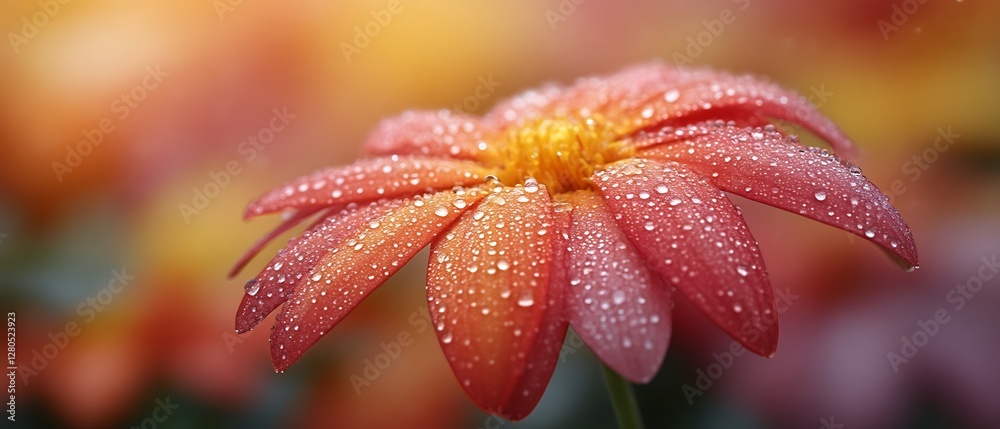 Dew Drops on a Coral Flower Dew Drops on a Coral Flower