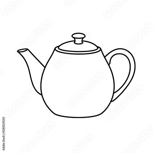 Elegance in Simplicity: a minimalist, outlined illustration of a teapot, perfect for adding a touch of refinement to any design.