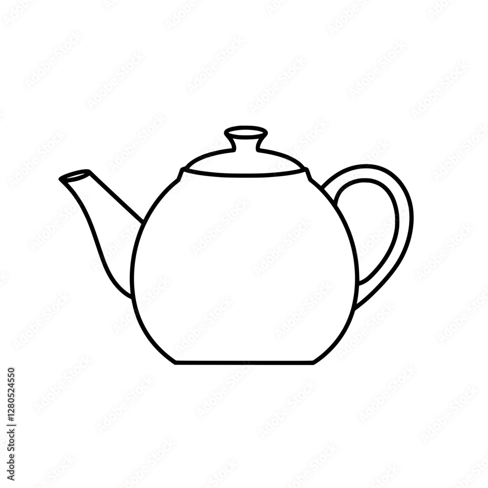 Tea Time Classic: A minimalist illustration of a traditional teapot, rendered in clean, elegant lines, evokes the timeless charm of a warm beverage experience. Tea Time Classic: A minimalist illustration of a traditional teapot, rendered in clean, elegant lines, evokes the timeless charm of a warm beverage experience.