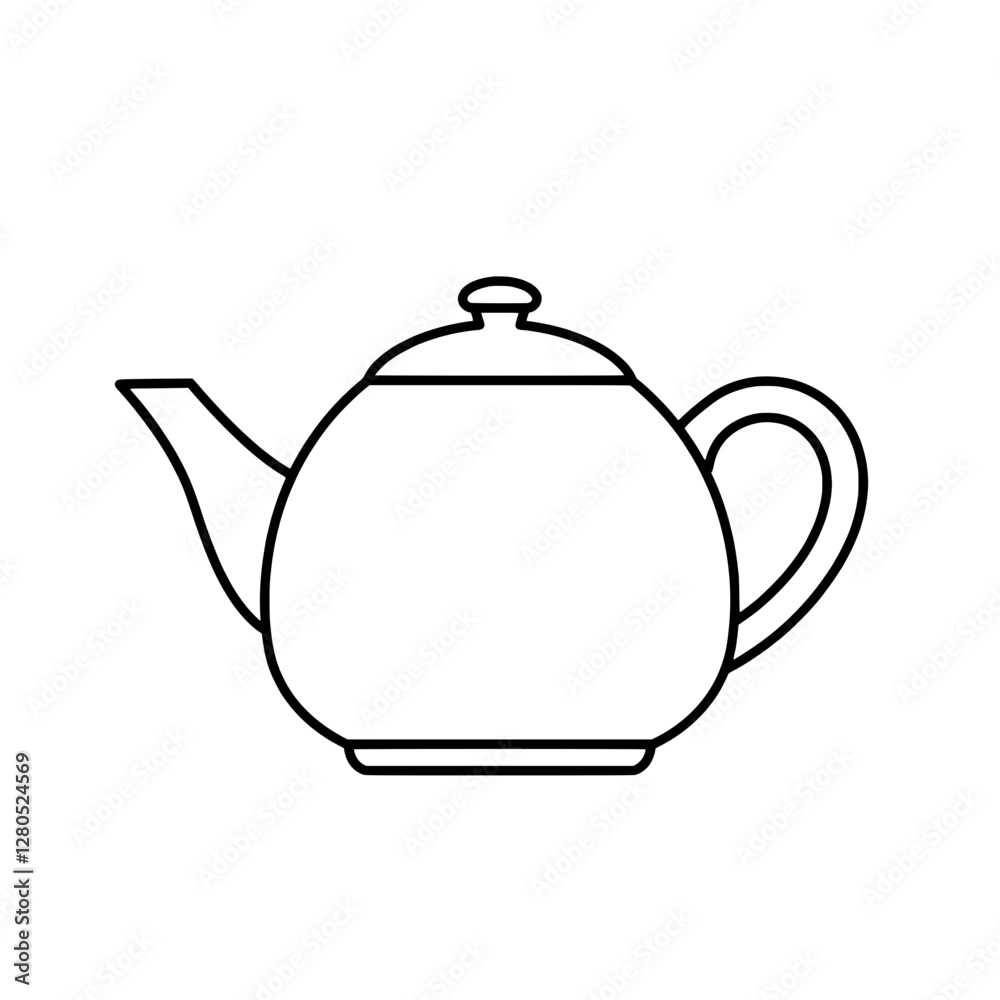 Elegant Teapot: A clean, minimalist illustration of a classic teapot, perfect for design projects. Elegant Teapot: A clean, minimalist illustration of a classic teapot, perfect for design projects.