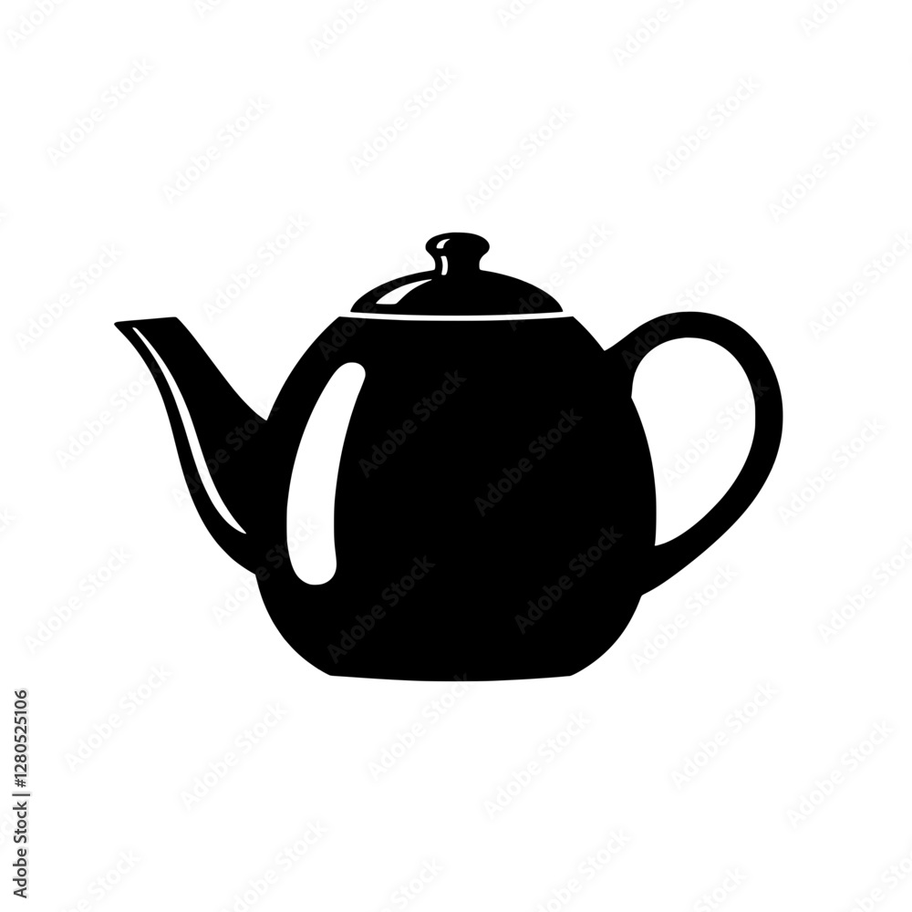 Classic Teapot Icon: A simple, elegant black and white icon of a classic teapot, perfect for evoking a sense of warmth and comfort. Classic Teapot Icon: A simple, elegant black and white icon of a classic teapot, perfect for evoking a sense of warmth and comfort.