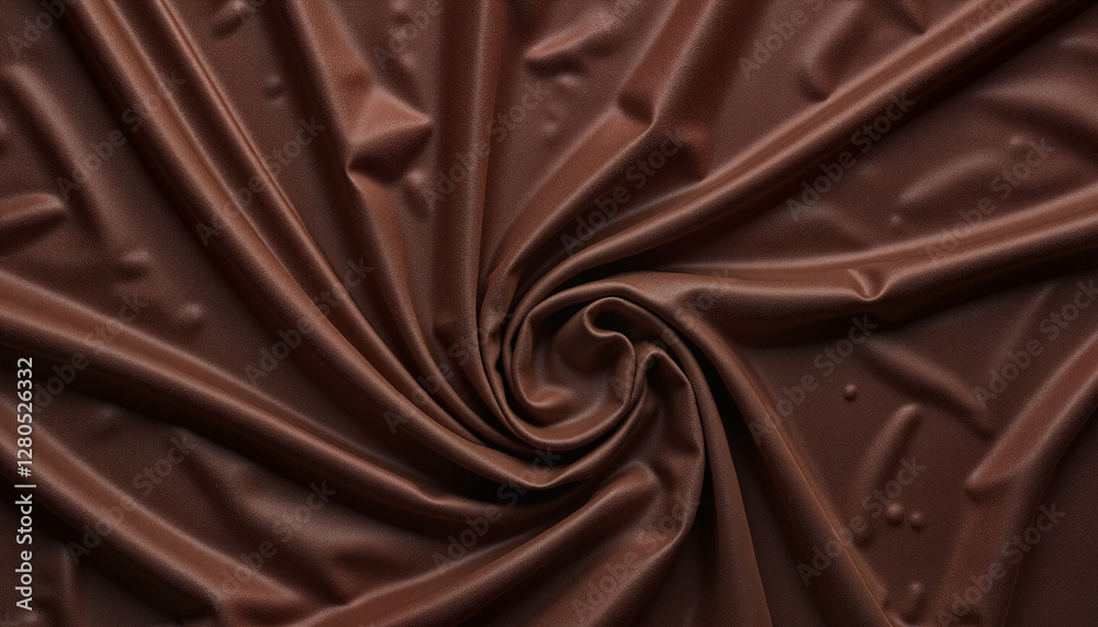 Luxurious Mocha Mousse silk fabric draped in elegant undulating patterns, showcasing richness Luxurious Mocha Mousse silk fabric draped in elegant undulating patterns, showcasing richness
