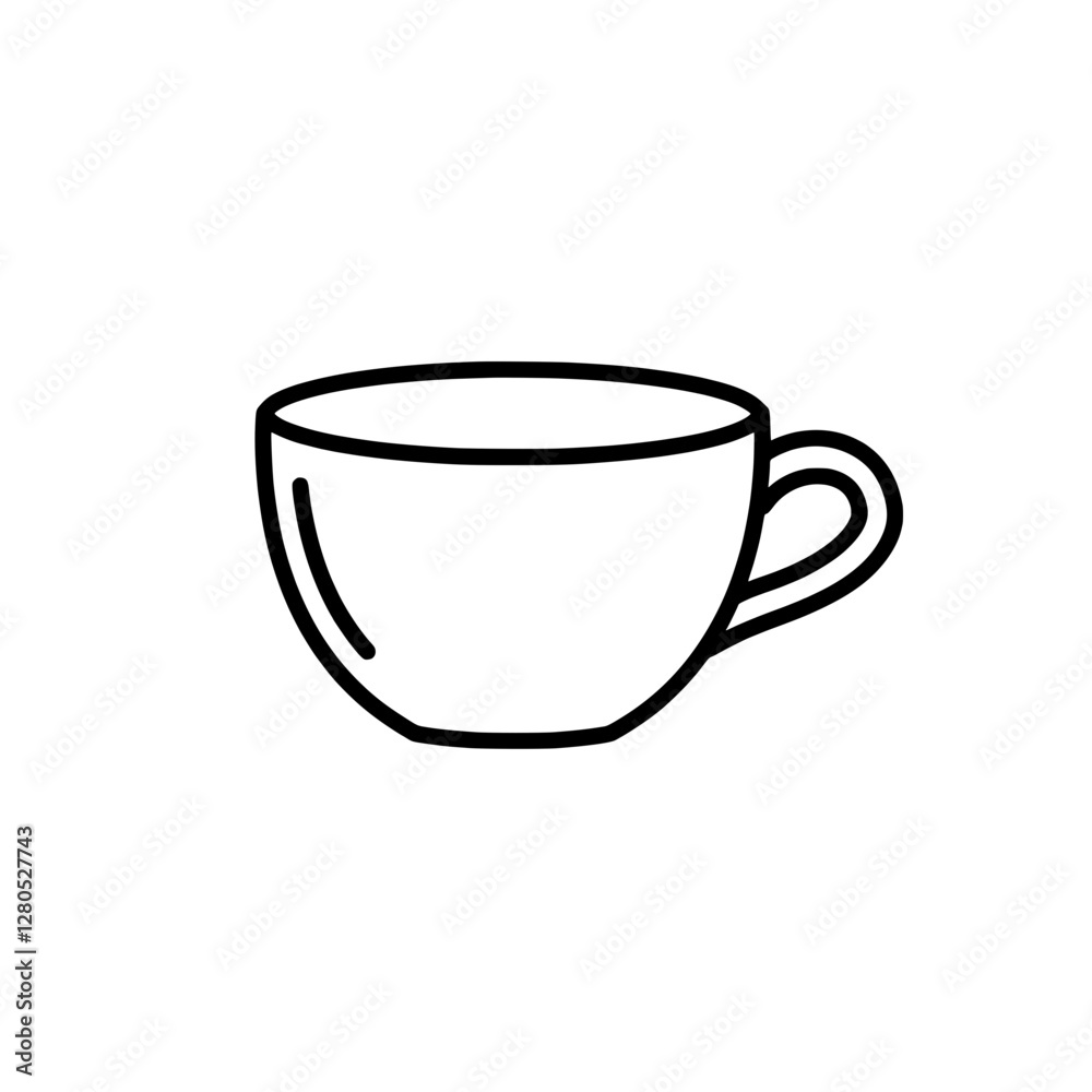 Minimalist Coffee Cup: A simple, elegant line drawing of a coffee cup, perfect for conveying warmth, relaxation, or the start of a fresh day. Minimalist Coffee Cup: A simple, elegant line drawing of a coffee cup, perfect for conveying warmth, relaxation, or the start of a fresh day.