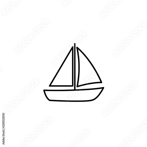 Simple Sailing: A minimalist illustration of a sailboat, conveying a sense of tranquility and adventure on the water.