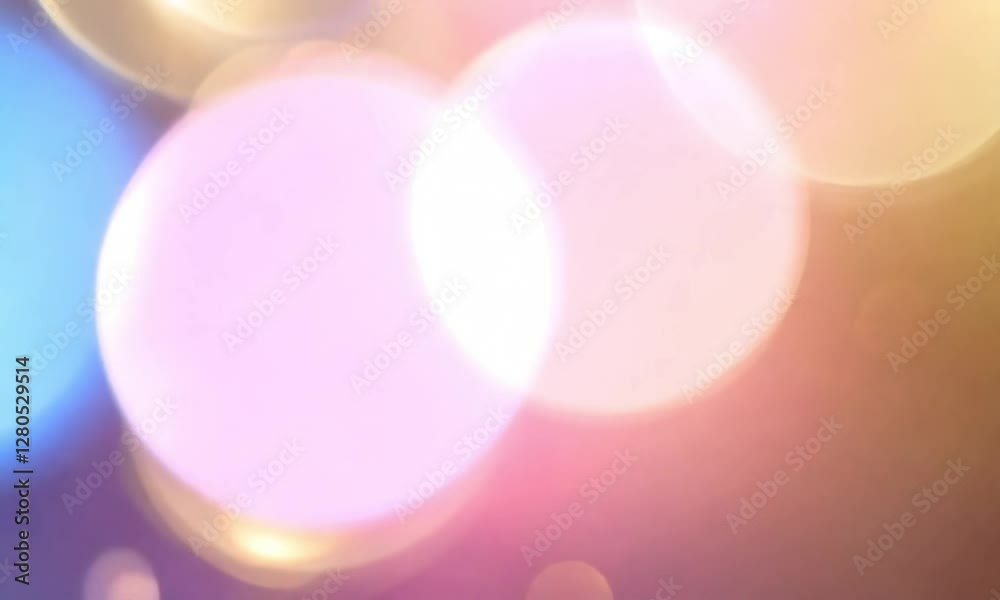 An abstract background featuring soft-focus rainbow bokeh circles slowly fading in and out, giving a soothing and relaxing motion effect