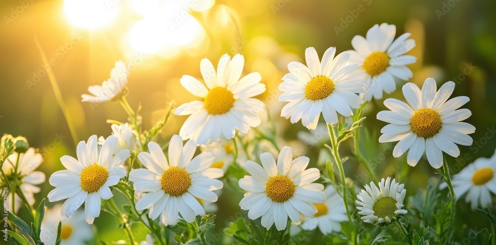 Fototapeta premium A serene backyard scene featuring blooming flowers, capturing the essence of tranquility and nature's beauty.