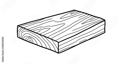 Wood Block: A minimalist and artistic rendering of a rectangular wood block, featuring the intricate grain pattern of the natural material. A symbol of construction, carpentry, and natural resources.