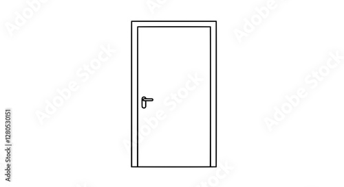 The Pathway Forward: A minimalist line drawing of a closed door. symbolizing new beginnings, choices, and opportunities.