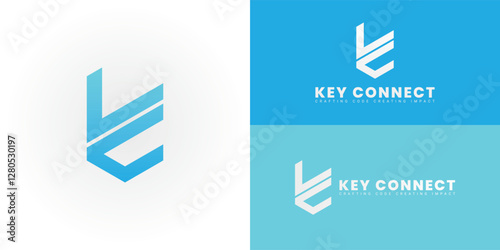 The dynamic logo design features the initials KC creatively integrated into a stylized downward arrow, creating a unique striking symbol that evokes a sense of modern software and app development.