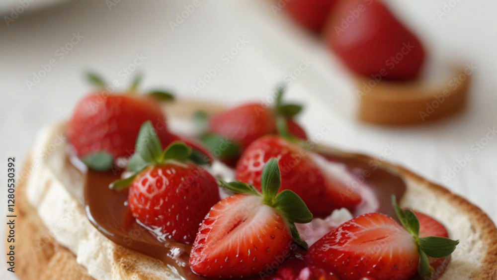 Cream Cheese on Toast with Strawberries Cream Cheese on Toast with Strawberries
