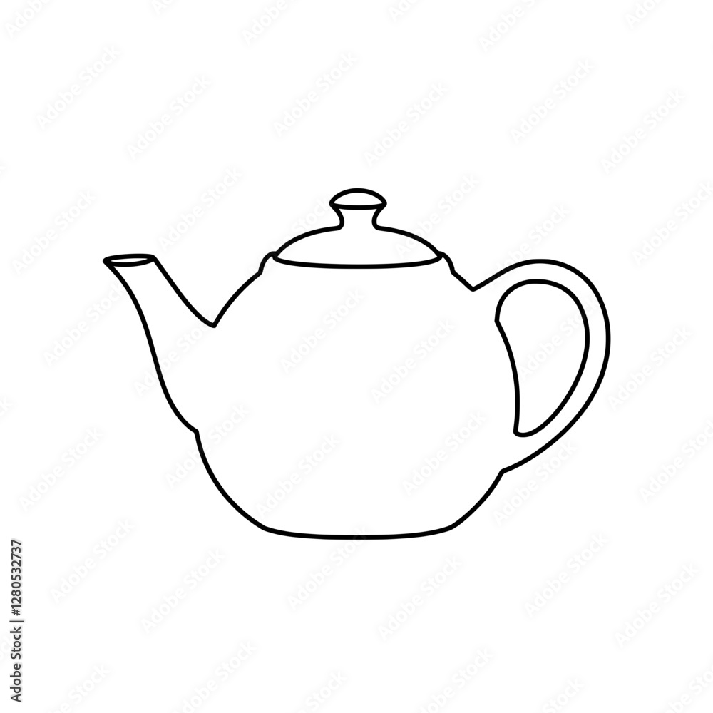 A Teatime Delight: Simple and elegant, a minimalist line drawing captures the classic form of a teapot, perfect for tea lovers. A Teatime Delight: Simple and elegant, a minimalist line drawing captures the classic form of a teapot, perfect for tea lovers.