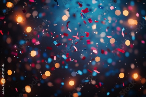 Colorful Confetti Falls in Celebration at a Lively Party With Festive Atmosph...
