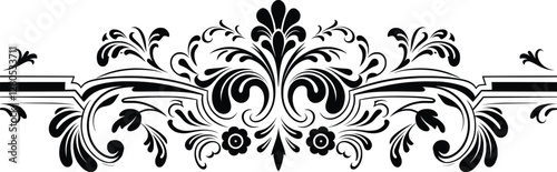 Ornamental Damask Flourish, Elegant Vintage Baroque Decorative Pattern