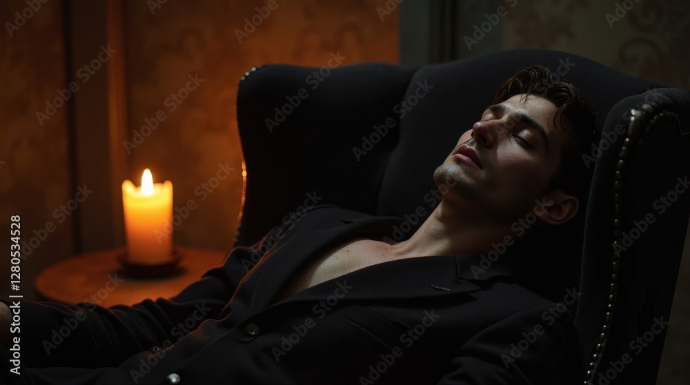 Vampire Noble in Candlelit Chamber Vampire Noble in Candlelit Chamber