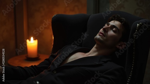 Vampire Noble in Candlelit Chamber