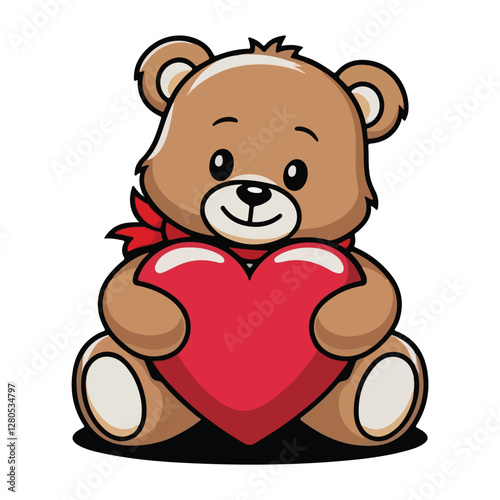 Cute Teddy Bear with Heart