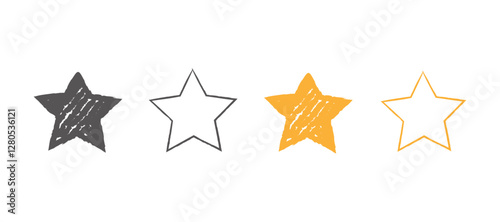 Hand drawn star design elem...