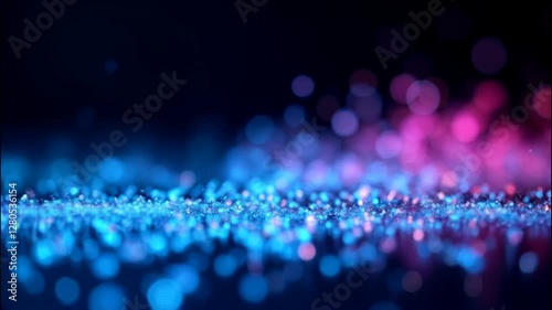Vibrant Bokeh Lights in Blue and Pink Creating a Magical Atmosphere
