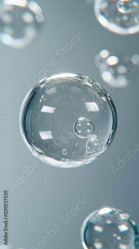 Floating Soap Bubbles Create Mesmerizing Reflections in a Tranquil Indoor Set...