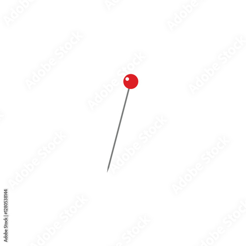 Red pushpin isolated on white background Vector