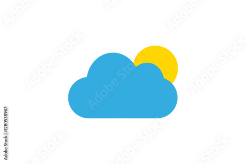 Partly Cloudy Weather Icon Illustration Vector