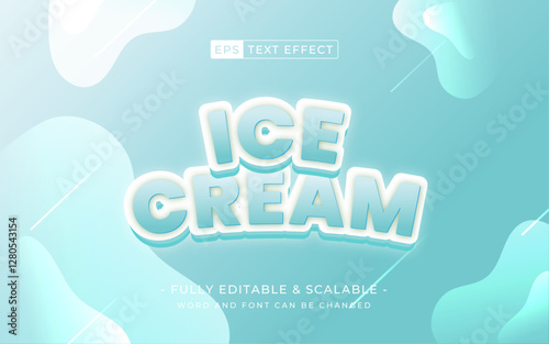 ice cream minimal text effect. summer time. sweet dessert