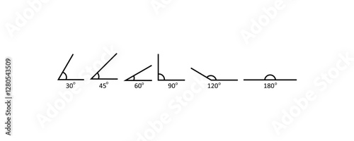 Angle Types Diagram with Degree Measurements Vector