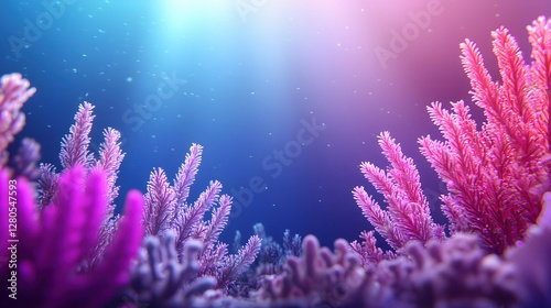Vibrant Underwater Coral Reef with Colorful Marine Life Elements