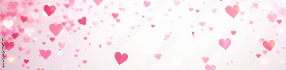 Pink heart confetti overlay, delicate pattern on white, shower, vector, anniversary Pink heart confetti overlay, delicate pattern on white, shower, vector, anniversary