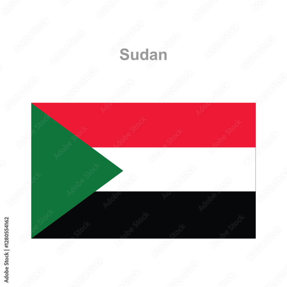 Sudan flag. Vector illustration of the national flag Sudan flag. Vector illustration of the national flag