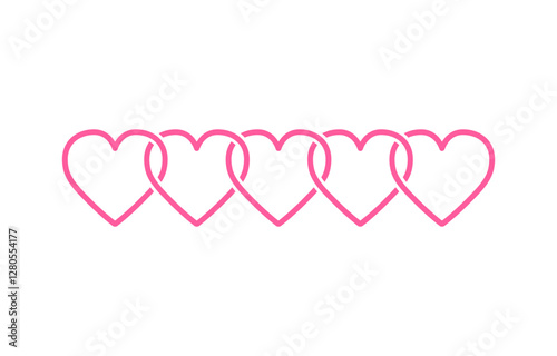 Five hearts initial logo