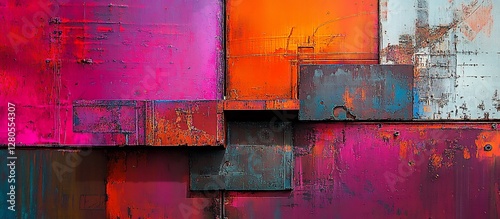 Abstract colorful rusty metal texture background.