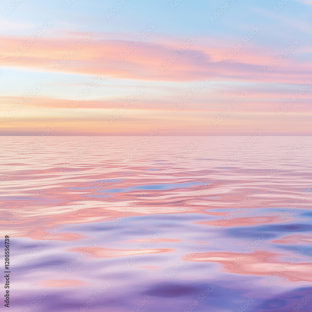 Obraz premium Serene ocean at sunset with pastel sky