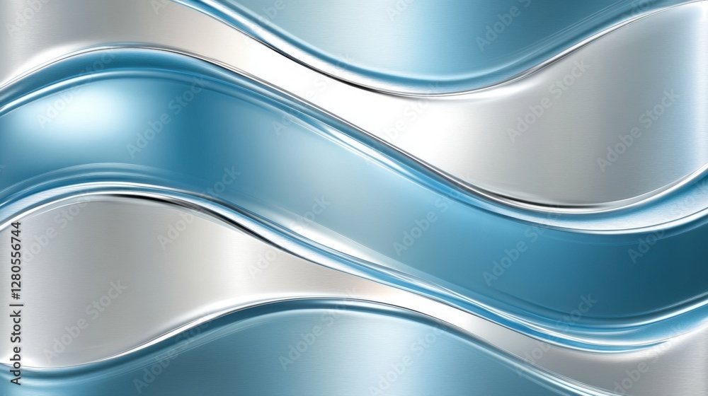 Obraz premium Smooth gradient blue and silver background with