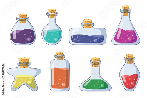 Cartoon Magic Potion Bottles Set
