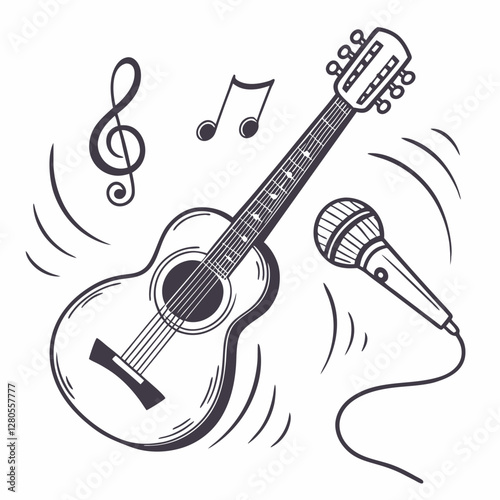 set of electric guitars