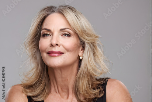 A woman with long blonde hair and a smile on her face