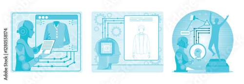 AI Enhanced Fashion Design. AI Enhanced Digital Painting abstract. AI Analyzed Art Restoration.