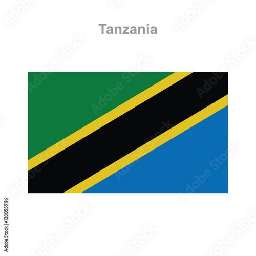 Tanzania flag. Vector illustration of the national flag