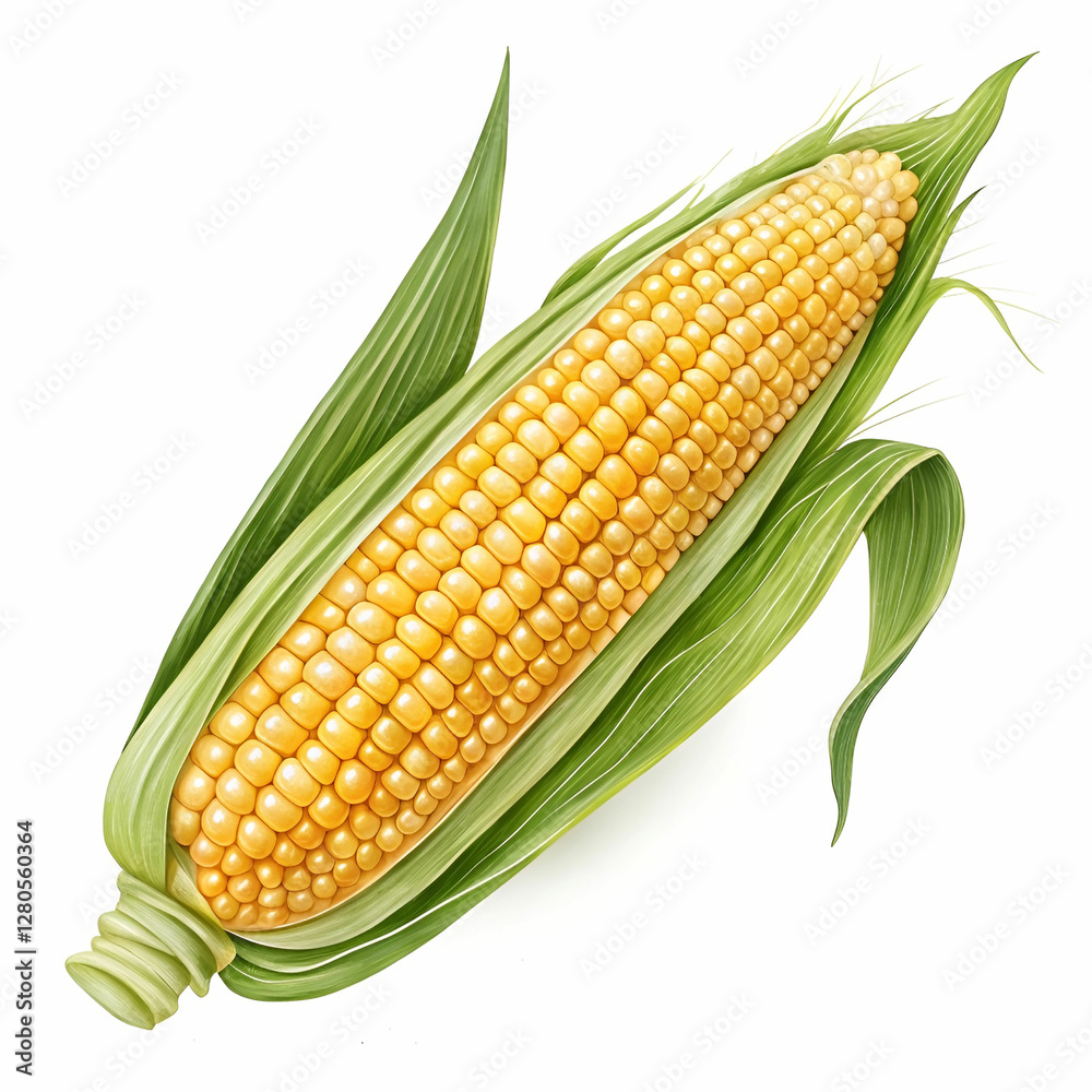 Corn isolated on a transparent background.