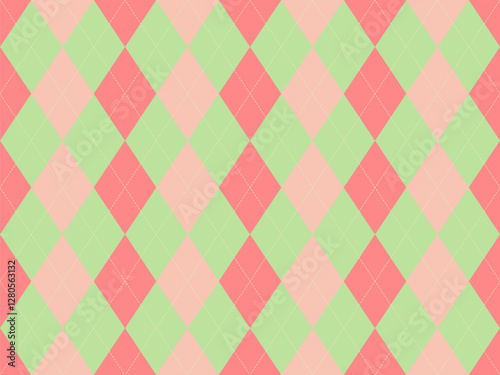 Delightful pastel argyle pattern in coral, mint, and blush.  Perfect for backgrounds, textiles, websites, or branding.  A timeless and cheerful design, conveying elegance and playfulness.